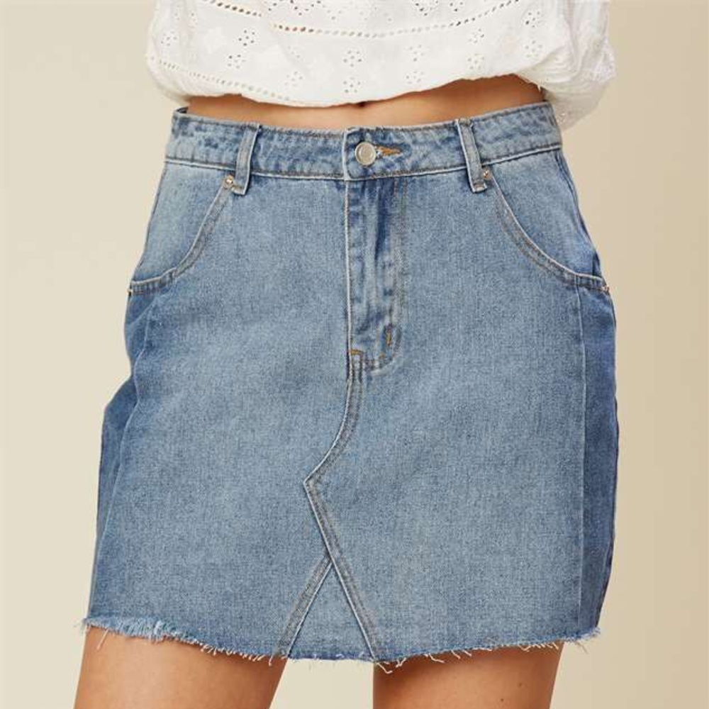 Washed Jean Denim Altard State Skirt Blue Size XS